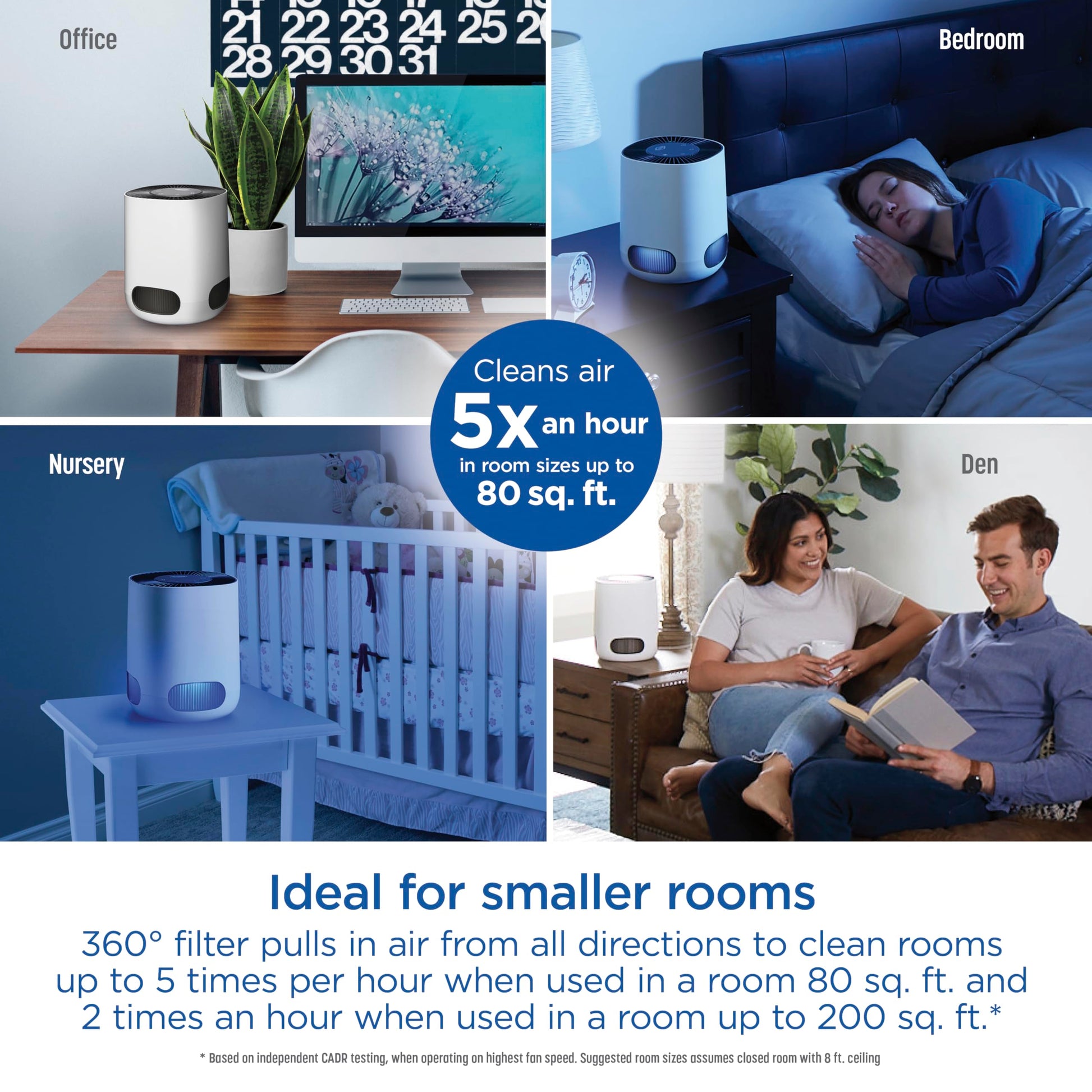 Buy now Clorox Air Purifiers for Bedroom Home, True HEPA Filter, Small Rooms Up to 200 Sq Ft, Removes 99.9% of Mold, Viruses, Wildfire Smoke, Allergens, Pet Allergies, Dust, AUTO Mode, Whisper Quiet at indiglob india