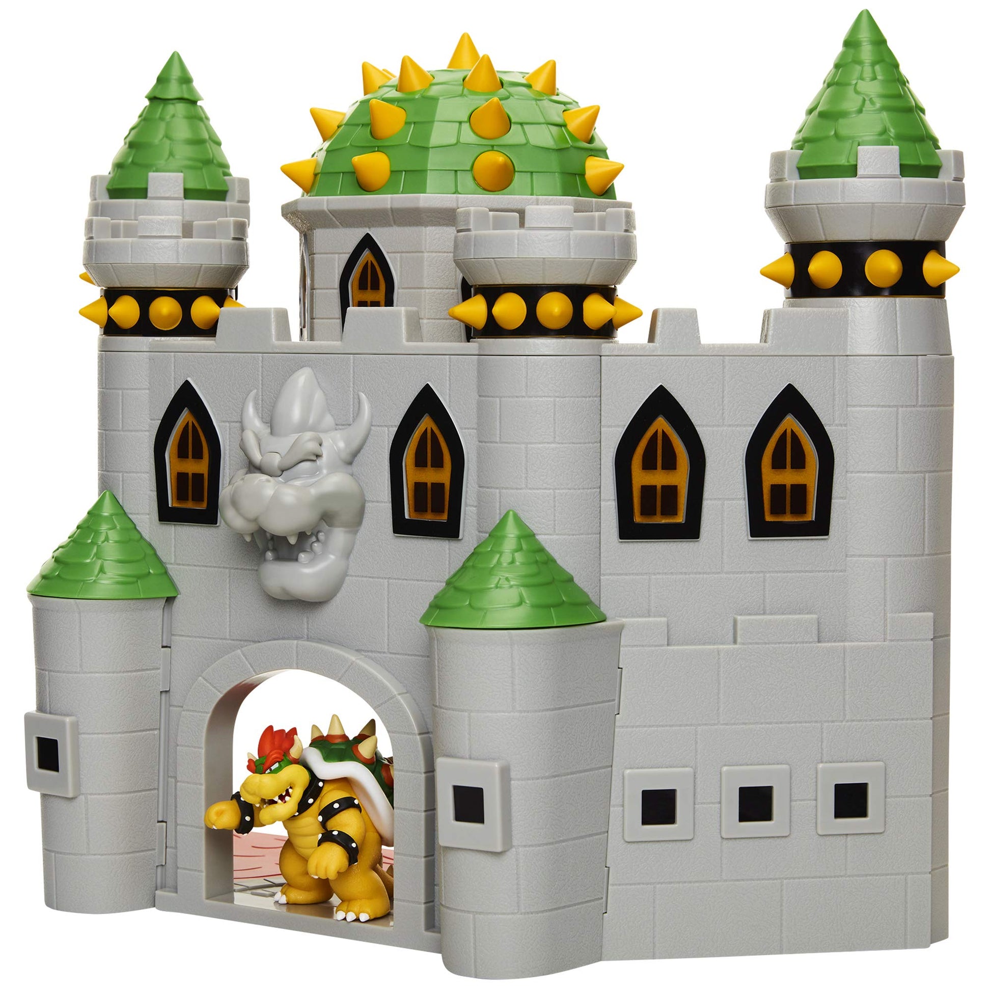 Buy now Super Mario Nintendo Deluxe Bowser's Castle Playset with 2.5" Exclusive Articulated Bowser Action Figure, Interactive Play Set with Authentic in-Game Sounds at indiglob india