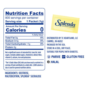 Buy now SPLENDA Zero Calorie Sweetener Value Pack, 800 Count Packets at indiglob india