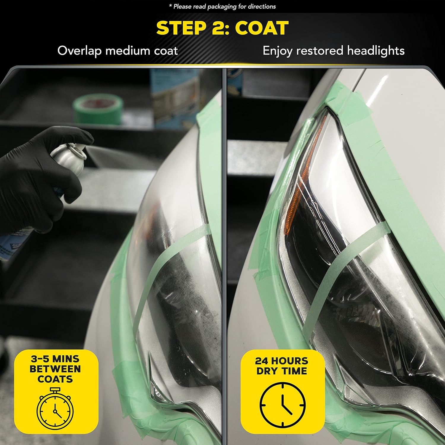 Buy now Meguiar's Two Step Headlight Restoration Kit, Headlight Cleaner Restores Clear Car Plastic and Protects from Re-Oxidation, Includes Headlight Coating and Cleaning Solution - 4 Count (1 Pack) at indiglob india