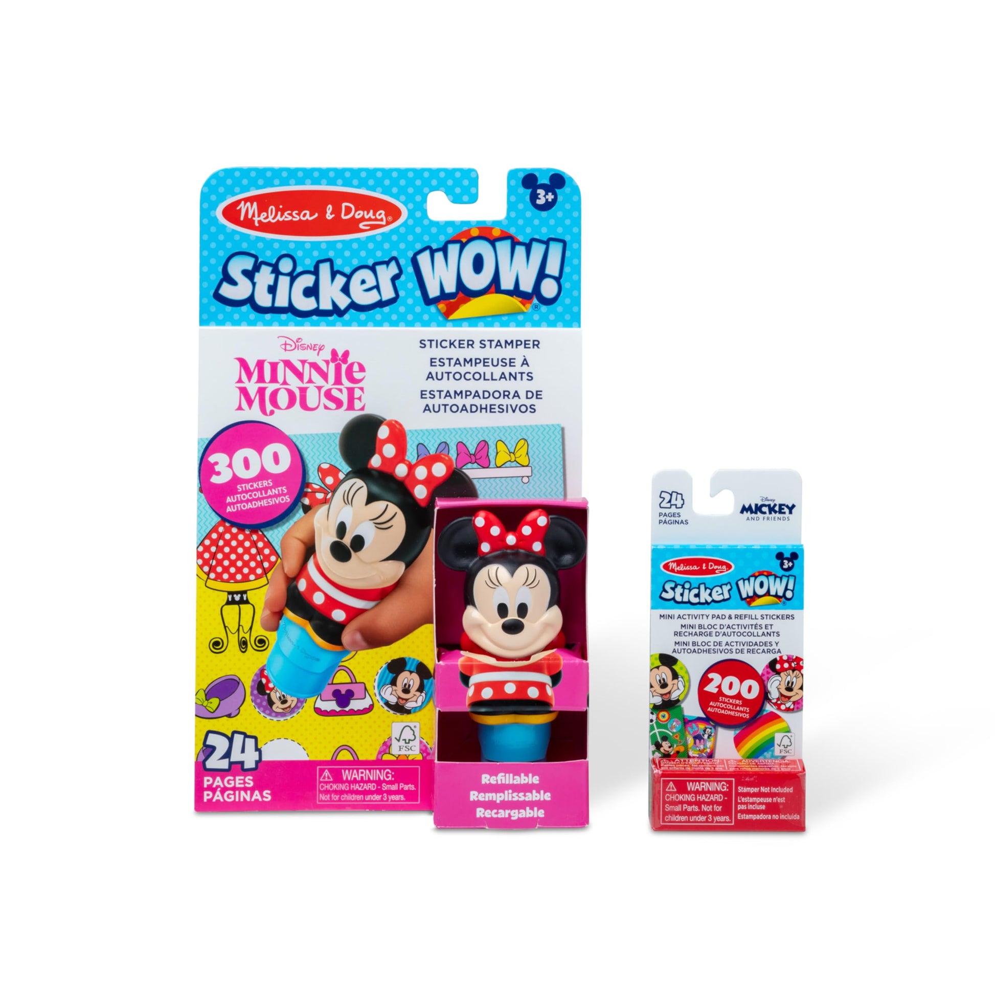 Buy now Melissa & Doug Sticker Wow!ƒ?› Disney Mickey Mouse Bundle: 24-Page Activity Pad, Stamper, 500 Stickers, Mini Pad, Arts and Crafts Fidget Toy Collectible Character Minnie Mouse Bundle at indiglob india