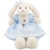 Small Soft Stuffed Animal Bunny Rabbit Plush Toy for Baby Girls 15inch (Pink Rabbit Wearing Pink Vintage Dress) - White Rabbit Wearing Blue Retro Dress