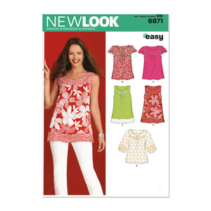 Buy now Simplicity U06871A New Look Easy to Sew Misses' Pullover Tunic and Top Sewing Pattern Kit, Code 6871, Sizes 10-22 at indiglob india