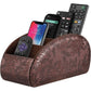 SITHON Remote Control Holder with 5 Compartments - PU Leather Remote Caddy Desktop Organizer Store TV, DVD, Blu-Ray, Media Player, Heater Controllers, Antique
