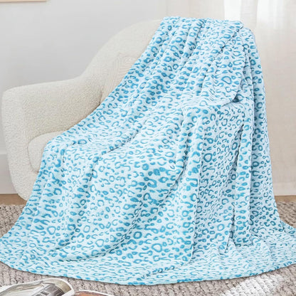 Buy now Fleece Cheetah Print Blanket Black Gray Small Kids Throw Blanket Lightweight Cozy Leopard Print Blanket Birthday Gifts for Teens Girls Boys Throw Size 50" x 60" (130 x 150 cm) Leopard Blue at indiglob india