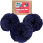 Chunky Vegan Wool Yarn 3 Pack (111 Yards Total, 37 Each Skein) - Navy Blue - Fluffy Polyester Yarn Perfect for Soft Throw & Baby Blankets, Arm Knitting, Crocheting & DIY Crafts and Art Projects