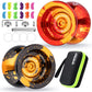 MAGICYOYO Professional Unresponsive Yoyo Y01 Node, Metal Aluminum Yo Yo for Advanced Player, Superior Stable, + 30% Sleep Time, + 5 Replacement Yo-yo Strings, Storge Bag, Glove (Black)