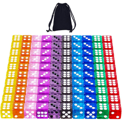 AUSTOR 100 Pieces Dices 12mm Game Dice Set 6 Sided Round Corner Dices for Tenzi, Farkle, Yahtzee, Bunco or Teaching Math