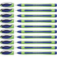 Schneider Xpress Premium Fineliner, 0.8 mm Porous Point, Light Green Barrel, Blue Ink, Box of 10 Pens (190003)