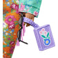 Barbie Extra Doll & Accessories with Long Pink Braids in Teal Floral Jacket & 2-Piece Floral Outfit with DJ Pet Mouse