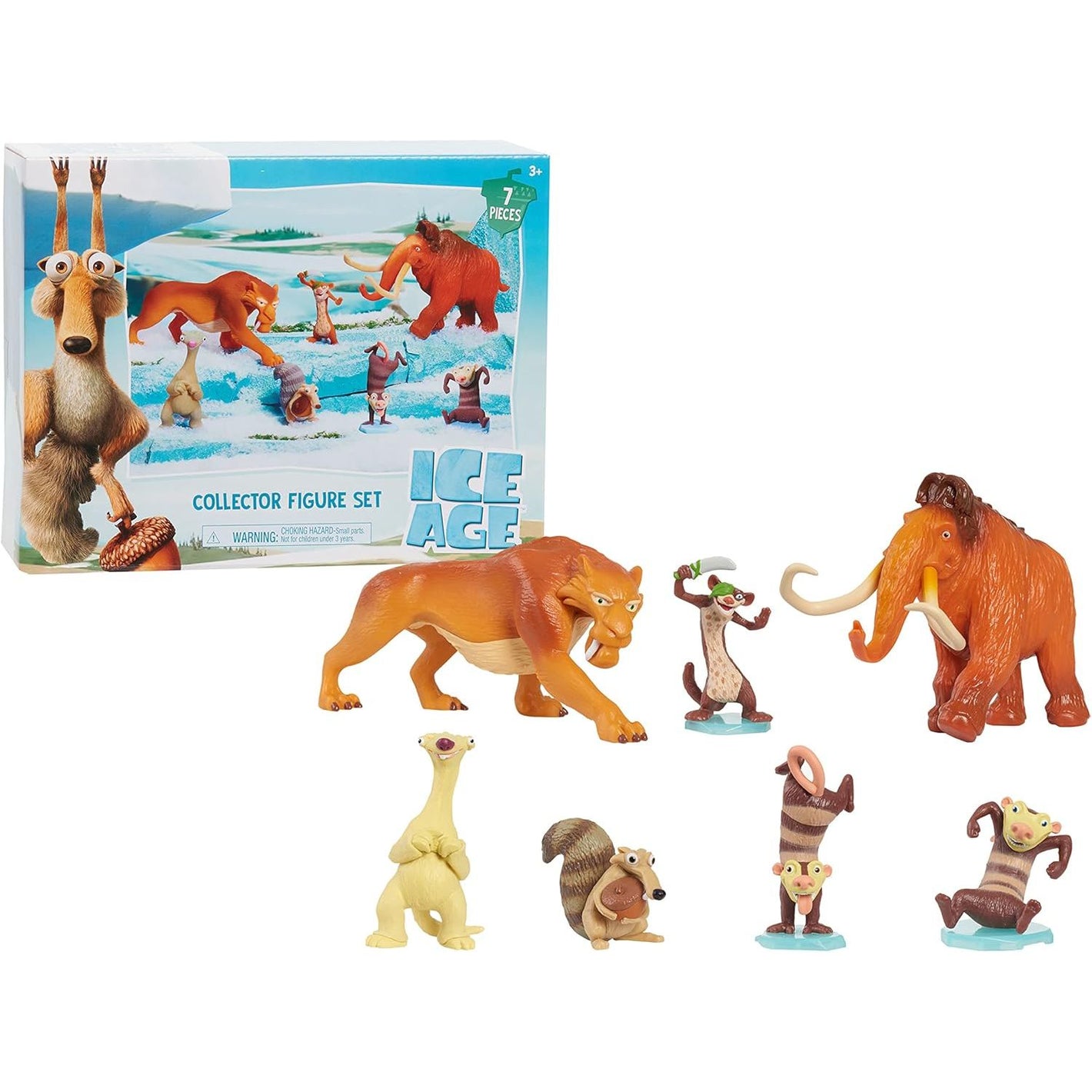 The Ice Age Adventures of Buck Wild Collector 7-Piece Figure Set with Manny, Diego, Sid, Scrat, Buck, Crash, and Eddie, Kids Toys for Ages 3 Up, Amazon Exclusive by Just Play