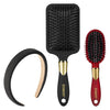 Conair Velvet Touch Paddle Cushion hair brush - Detangling hairbrush - curly or straight styles - men or women - detangler - features soft touch handle - Sage Green - Black and Red