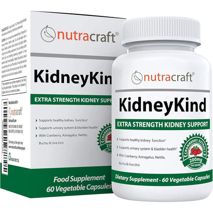 Nutracraft KidneyKind #1 Kidney Support and Detox Supplement | Kidney Cleanse for Bladder & Urinary Health | Buchu, Juniper, Uva Ursi, Cranberry, Nettle Leaf & More | 60 Vege Capsules