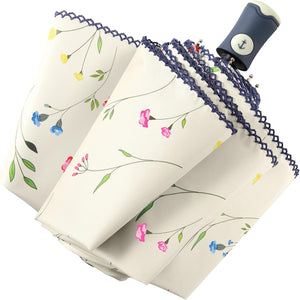 DBA FDJASGY Sun Umbrella Compact Folding Travel Umbrella Auto Open and Close for Windproof, Rainproof & 99.9% UV Protection Parasol with Black Anti-UV Coating