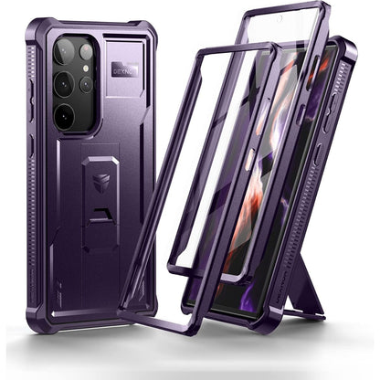 Dexnor Compatible with Samsung Galaxy S23 Ultra Case, Double Front Frame & Stand, Shock Absorber Technology Drop Protection, Robust Mobile Phone Case, Shockproof Protective Case - Black