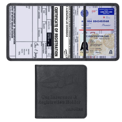 Buy now Leather Car Registration and Insurance Card Holder, Car Document Holder for Cards License with Magnetic Shut (Black, large) Small Black at indiglob india