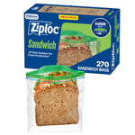 Buy now Ziploc Sandwich and Snack Bags with EasyGuide Texture, Plastic Storage Bags with Grip 'n Seal Technology, 270 Bags Total at indiglob india
