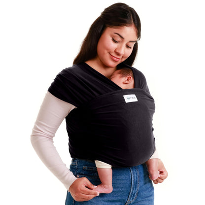Buy now Sleepy Wrap Stretchy Ergonomic Baby Carrier Sling for Newborns to Toddlers - Hands-Free Lightweight Baby Wrap 7-35 lbs (Dark Gray) Cotton-Poly Blend Black at indiglob india