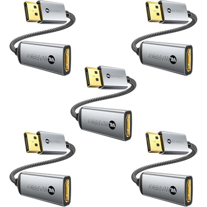 Warrky 4K DisplayPort to HDMI Adapter, Uni-Directional [Metal Case, Gold-Plated Pins] Display Port Source to HDMI Monitor Converter 1080P@120Hz Compatible for HP, AMD, NVIDIA. Male to Female