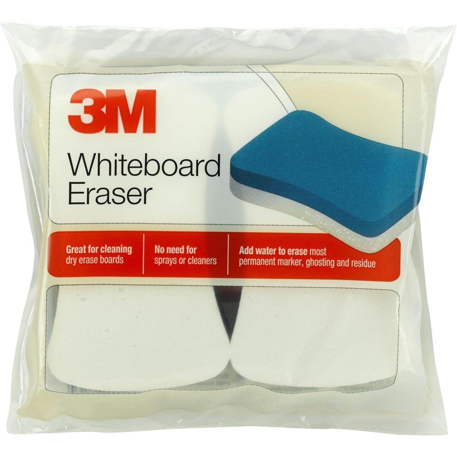 3M Whiteboard Eraser for Whiteboards, 2-Pack, White/Blue (581-WBE) - My Store