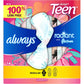 Always Radiant Teen Pads, Size 1, Regular, with Wings, Unscented, 14 Count