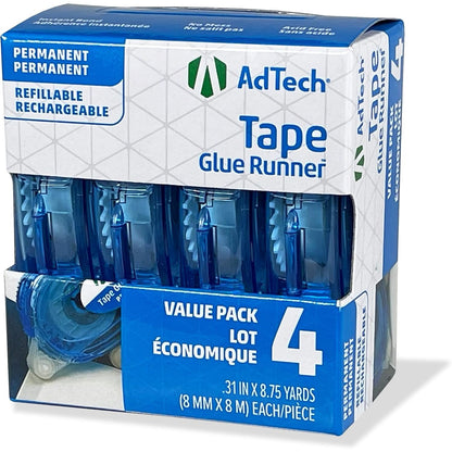 AdTech 5603 Permanent Crafter's Tape, 0.31" x 315", Pack of 4