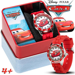 Buy now Disney Pixar Cars Kids' Time-Teaching Watch – Lightning McQueen Design with Red Silicone Strap, Easy-to-Read Dial, and Adjustable Fit for Wrists 5.5" to 8" at indiglob india