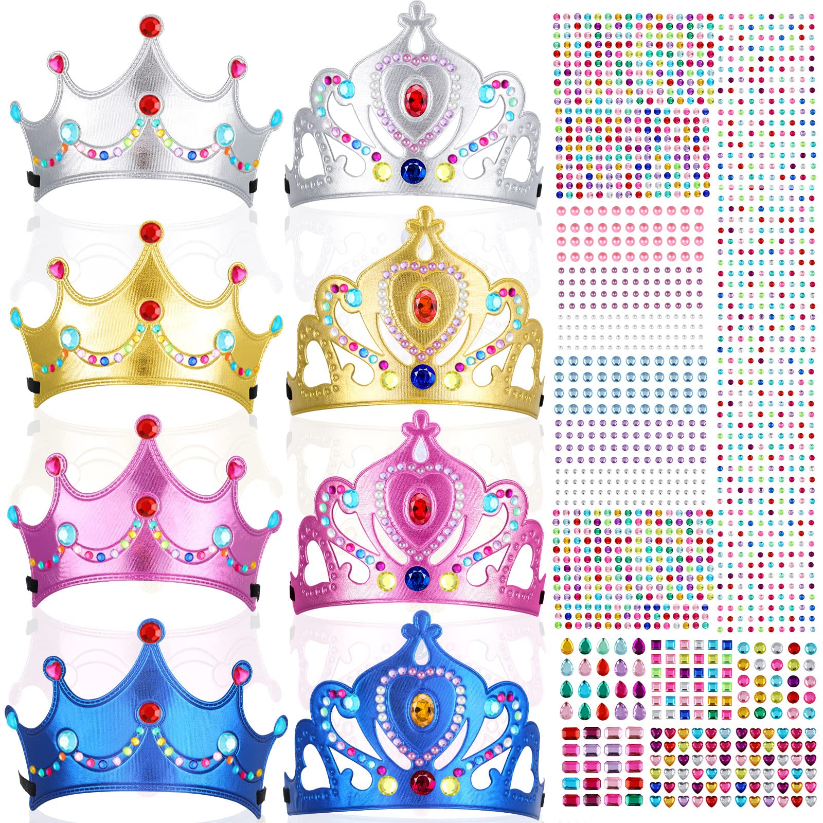 Buy now Epakh 19 Pieces DIY Crowns Set Party Foam Hats Making Your Own Tiara Crystal Diamond Sticker Princess King Crown Birthday Hat (Classic Style) at indiglob india