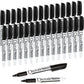 Volcanics Black Dry Erase Markers Low Odor Fine Whiteboard Markers Thin Box of 30