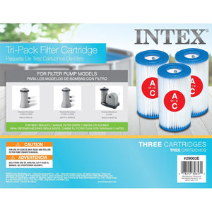 INTEX 29003E Type A Pool Filter Cartridge: For INTEX Filter Pumps – Easy-To-Clean – Dacron Paper – Efficient Filtration – Three Pack
