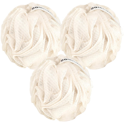 Buy now MainBasics Seaweed Infused Bath Shower Loofah Sponge Pouf Body Wash Scrubber (Set of 3) at indiglob india