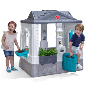 Buy now Step2 Neat & Tidy Cottage Kids Playhouse, Indoor/Outdoor Playset, Interactive Play with Sounds, Made of Durable Plastic, for Toddlers 1.5+ Years Old, Grey at indiglob india