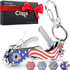 Smart Compact Key Organizer Keychain - Made of Carbon Fiber & Stainless Steel- Pocket key Chain Organizer Up to 28 Keys- Lightweight, Strong Includes Bottle Opener, Carabiner & More - C - Usa Flag Desgin