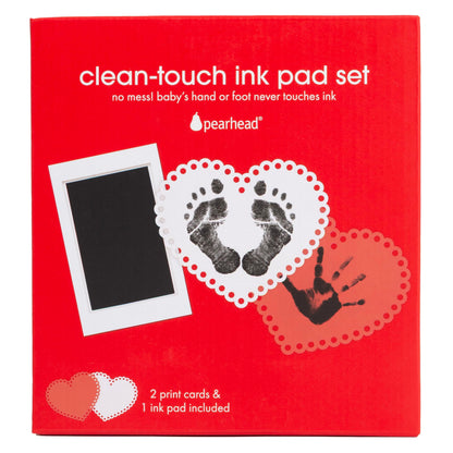 Buy now Pearhead Newborn Baby Handprint and Footprint Kit - No Mess Clean-Touch Ink Pad With Impression Cards, Safe for Skin, Perfect Keepsake for Family, Acid-Free, Black Red Hearts Baby Ink Pad Kit 1-Pack, Hearts at indiglob india