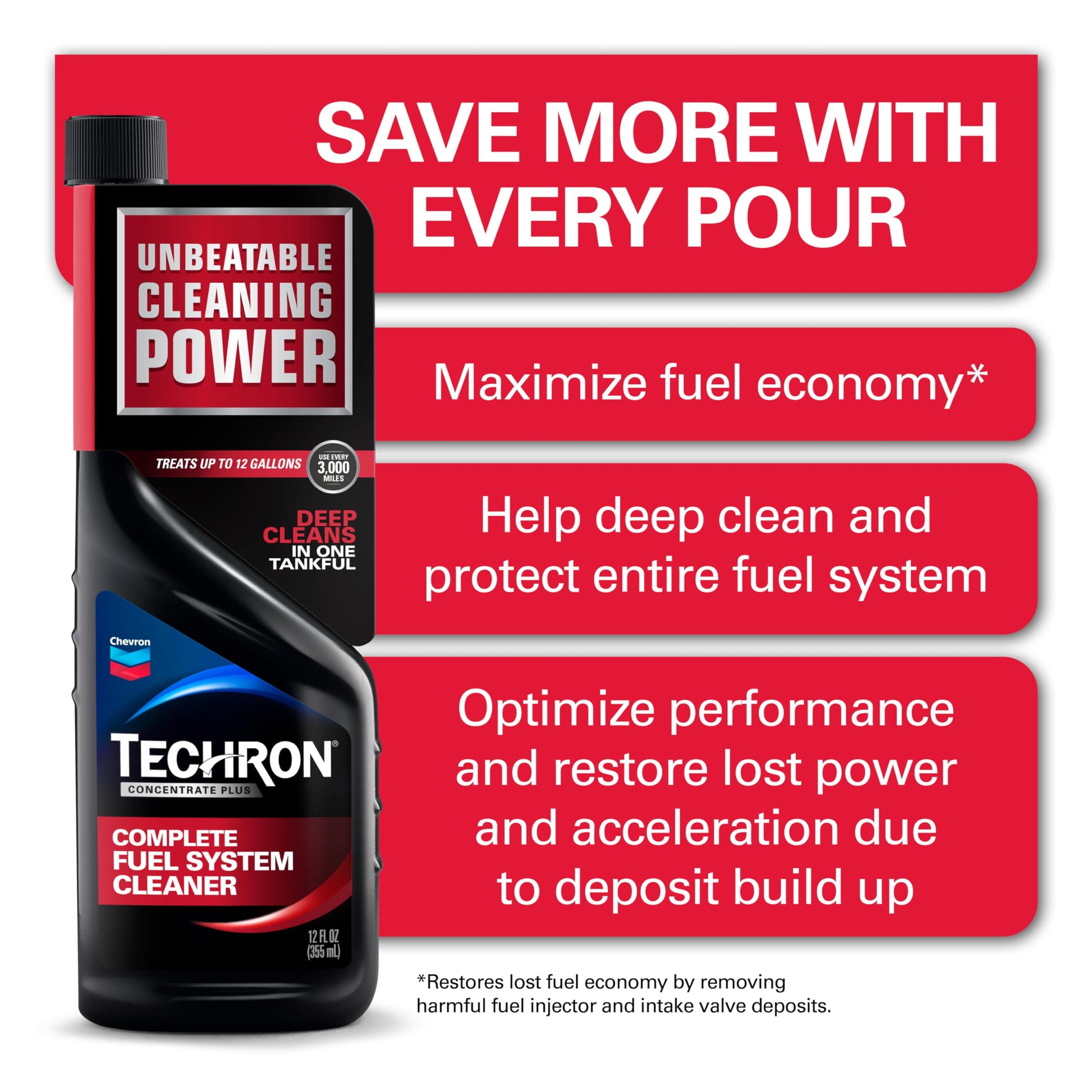 Buy now Chevron Techron Concentrate Plus Fuel System Cleaner, 12 oz, Pack of 1 at indiglob india