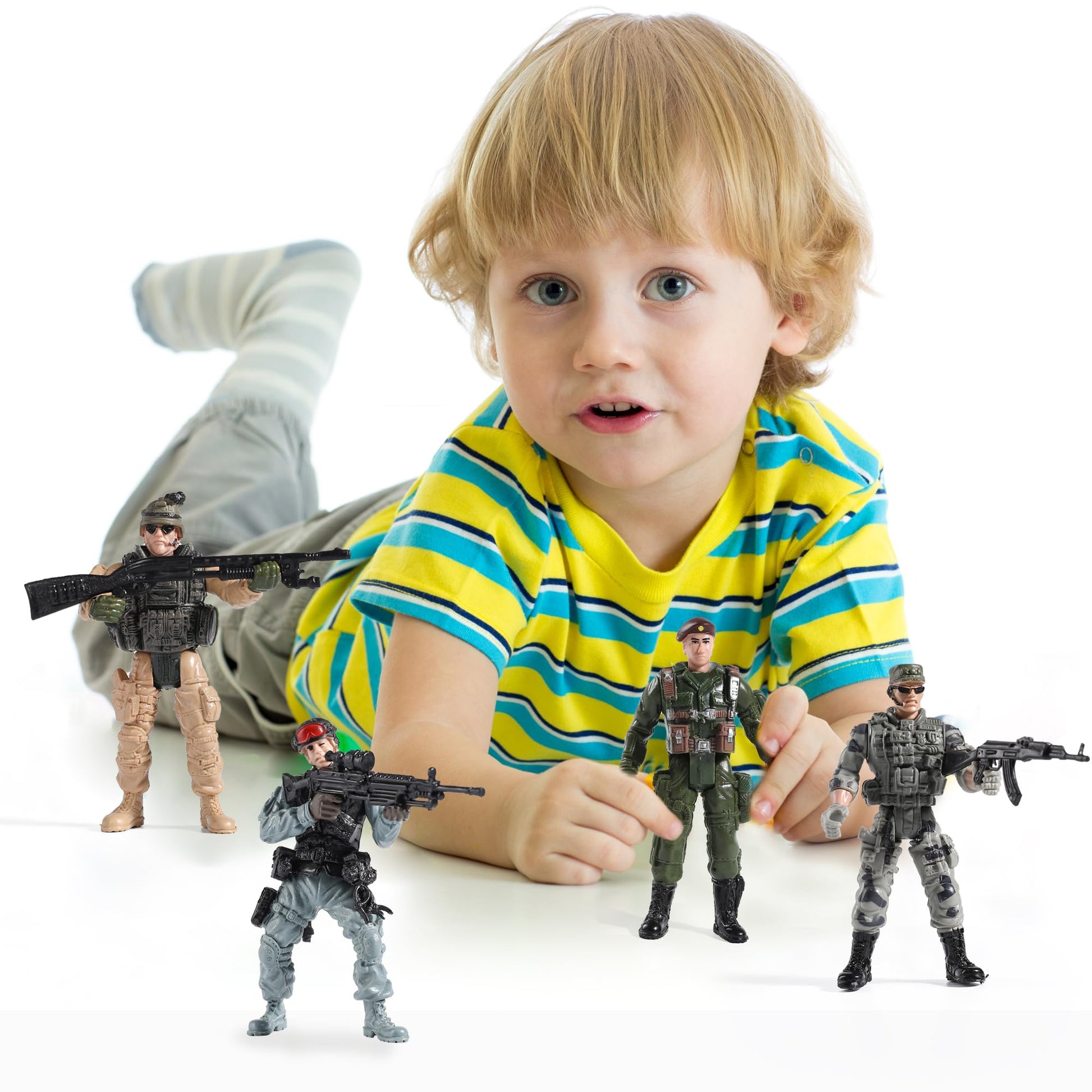 Buy now Mr.River US Army Men and SWAT Team Toy Soldiers Action Figures with Military Weapons Accessories for Kids Boys Girls,12Pcs at indiglob india
