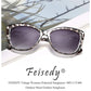 FEISEDY Polarized Vintage Sunglasses American Womens Square Jackie O Cat Eye Sunglasses B2451