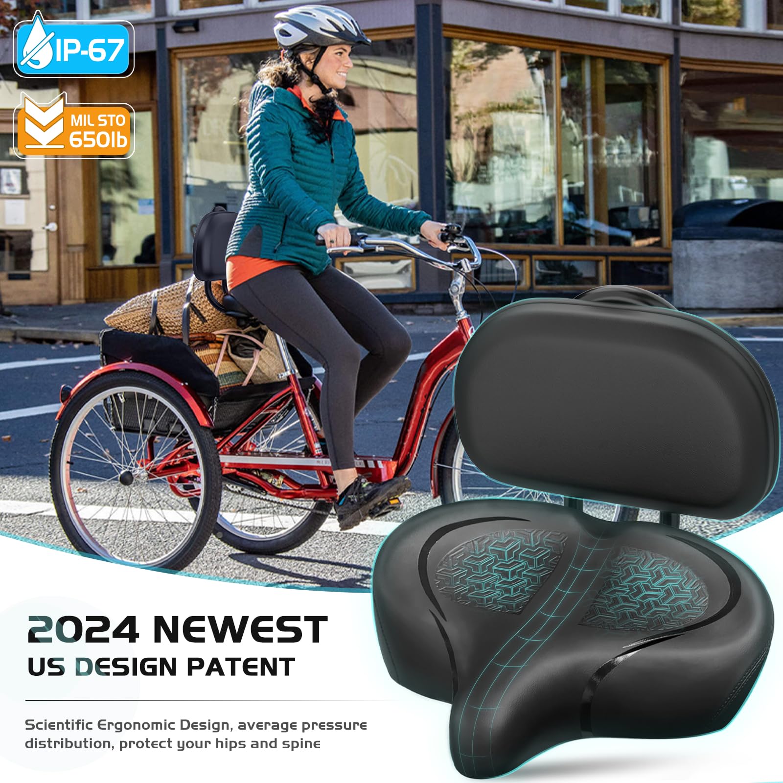 Buy now Bicycle Seat, Bike Seat for Women Men Extra Comfort Wide, Oversized Comfortable Seats Saddle for Peloton Bikes, Fit for Exercise Bikes, Electric Bikes, Mountain Bikes, Cruiser Bikes at indiglob india