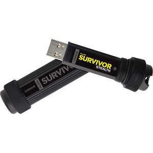 Corsair Flash Survivor Stealth 32GB USB 3.0 Flash Drive, Black