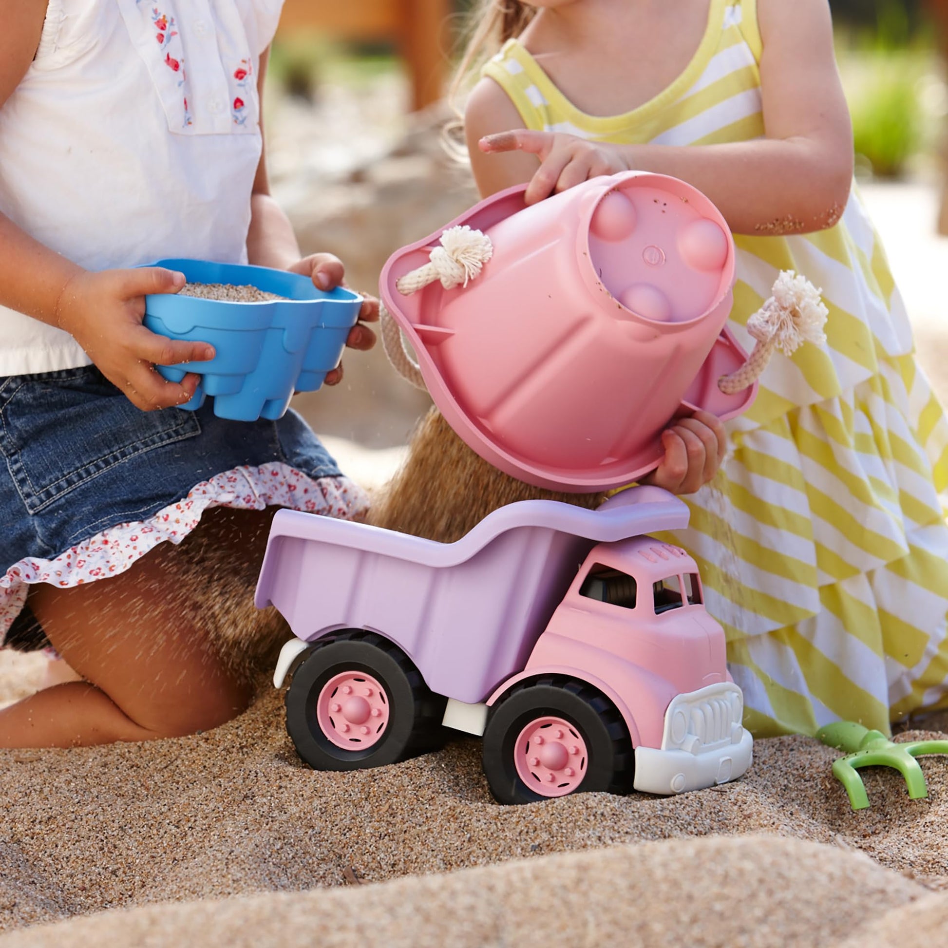 Buy now Green Toys Dump Truck in Pink Color - BPA Free, Phthalates Free Play Toys for Improving Gross Motor, Fine Motor Skills. Play Vehicles at indiglob india
