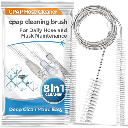 resplabs CPAP Hose Cleaning Brush 8 in 1 CPAP Cleaner for 22mm, 15mm CPAP Tubing, Mask, Cushions, Humidifiers & Water Chambers