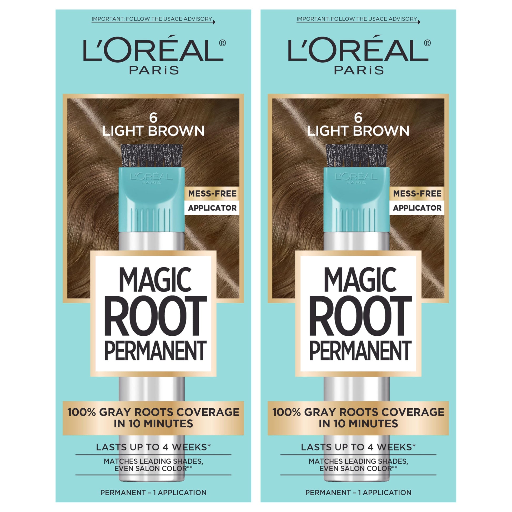 Buy now L'Oreal Paris Magic Root Rescue 10 Minute Root Hair Coloring Kit, Permanent Hair Color with Quick Precision Applicator, 100 percent Gray Coverage, 4 Dark Brown, 2 count at indiglob india