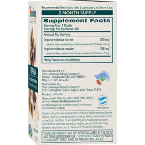 Himalaya Organic Triphala, 2 Month Supply, for Colon Cleanse, Detox & Occasional Constipation, USDA Certified Organic, Non-GMO, Gluten-Free, Extract & Powder Herbal Supplement, 688 mg, 60 Caplets