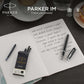 PARKER IM Fountain Pen, Brushed Metal, Medium Nib with Blue Ink Refill, Gift Box (1931656)