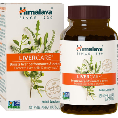 Himalaya LiverCare, 90 Day Supply - Herbal Liver Support Promoting Waste Elimination, Liver Cleanse, Detox, and Bile Production - Vegan, Non-GMO, Gluten Free, 375 mg, 180 Capsules