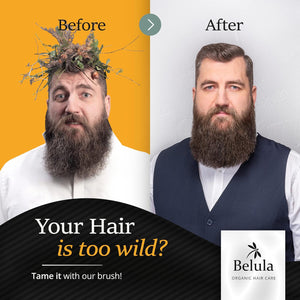 Belula Boar Bristle Hair Brush Set for Men - Soft Mens Hair Brush for Thin, Normal & Short Hair - Includes Wooden Comb, 2 Palm Brushes & Travel Bag - Best Hair Brushes for Men!