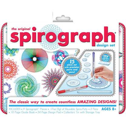 Spirograph Design Set Collectors Tin – Arts and Crafts, Kids Toys, Art Supplies, Craft Supplies, Drawing Kit, Spiral Art, Classic Gear Design Kit, Pens, Design Sheet Included, Ages 8 and Up