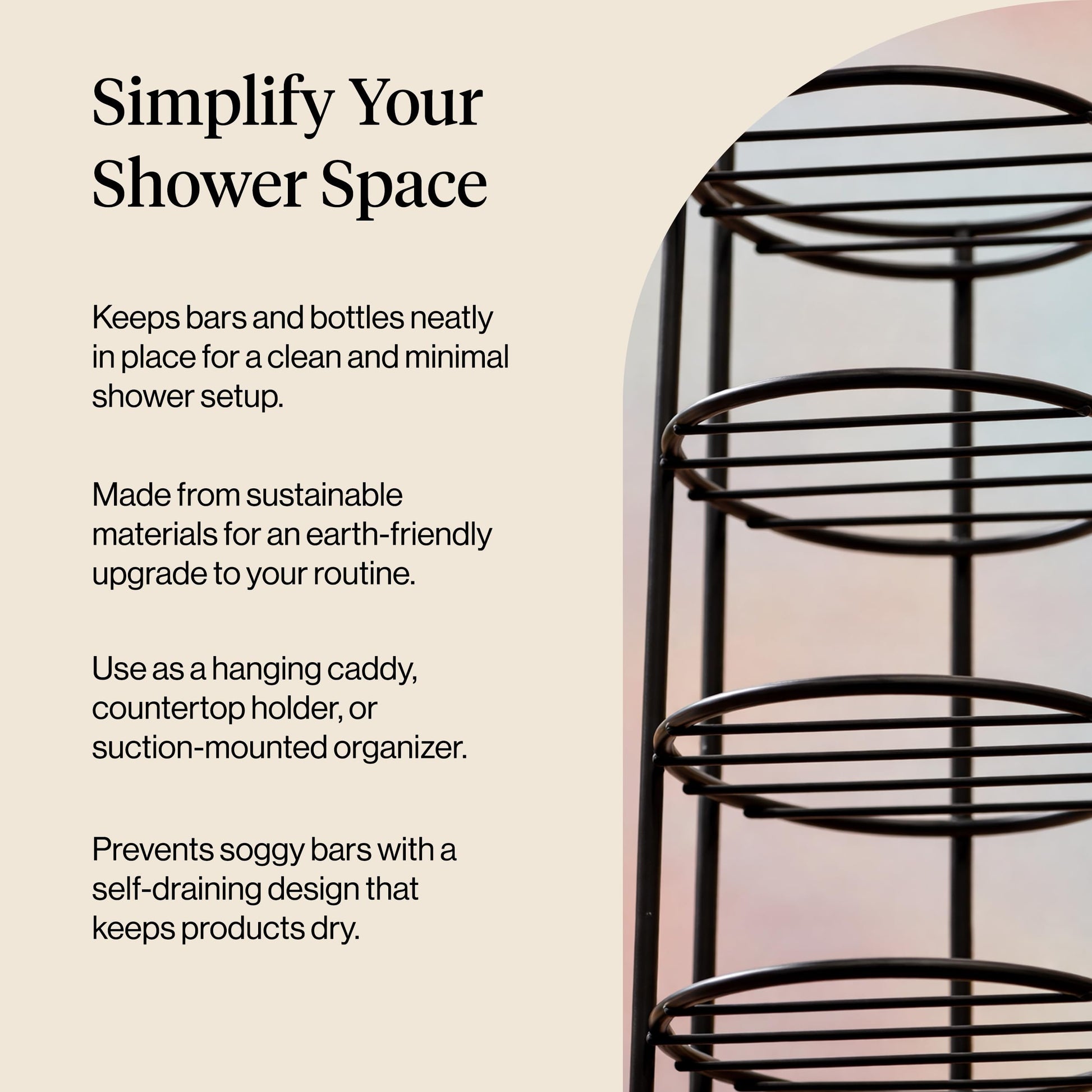 Buy now Kitsch Hanging Shower Caddy with Suction Cup ƒ?? Self-Draining Bar Soap Holder & Shower Caddy for Shampoo Bars, Conditioner Bars & Soap ƒ?? Rust Proof, Eco-Friendly, Wall Mount or Free-Standing Organizer at indiglob india