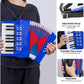 Accordion, 17 Keys Piano Accordion 8 Bass with Straps for Beginners Kids Student Educational Musical Instrument (Blue)