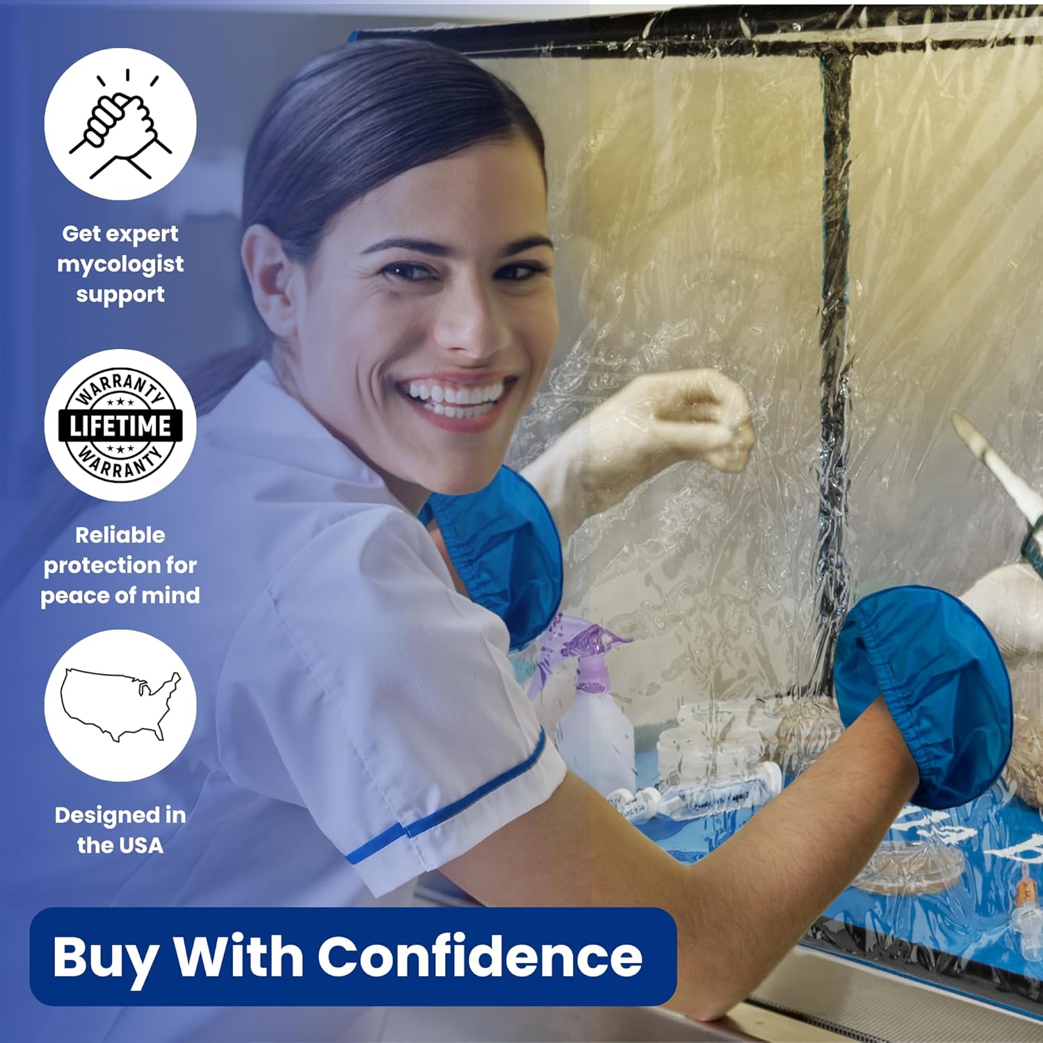 Buy now Still Air Box Mycology (Sturdy) Mushroom Grow Box Alt to Laminar Flow Hood Fume Hood for Lab Mycology Supplies by USA Mycologists at indiglob india